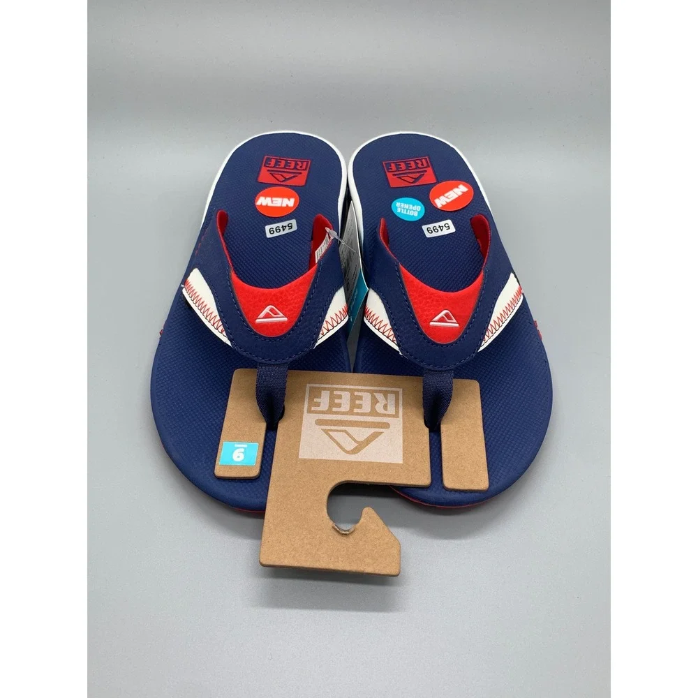 Reef Fanning Pregame Navy Red White Flip Flops CI9038 Men's Sz 9
